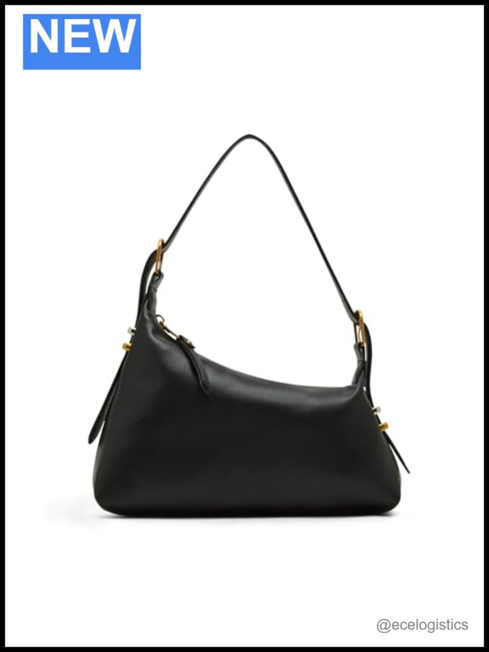 Asymmetrical Faux Leather Shoulder Bag Satchel Zipper